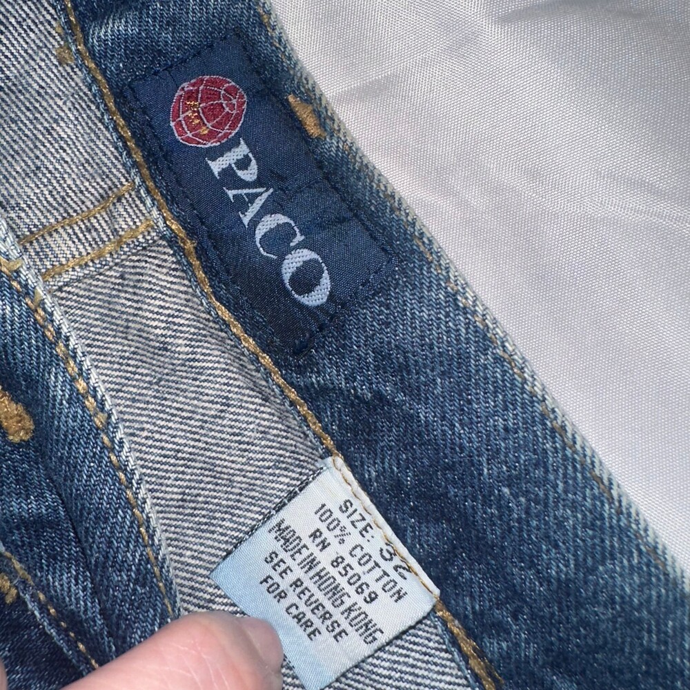 Vintage Paco Jeans Men’s 32 Baggy Wide Leg Y2K Hip Hop Embroidered Denim - Picture 5 of 15